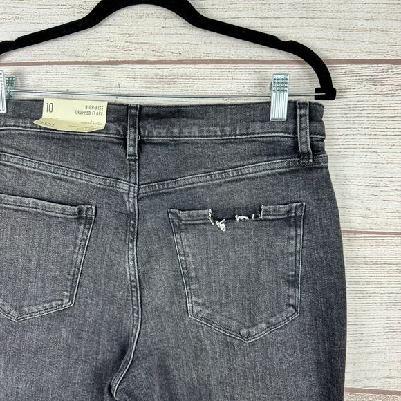 A New Approach Women's Black Gray High Waisted Cropped Flare Jeans Size 10 - Picture 7 of 8